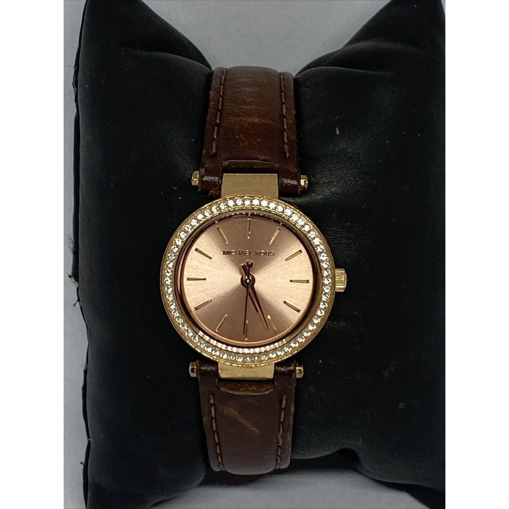 Michael Kors Darci MK2353 Women's Brown Leather Analog Dial Quartz Watch UC510 - Picture 3 of 12